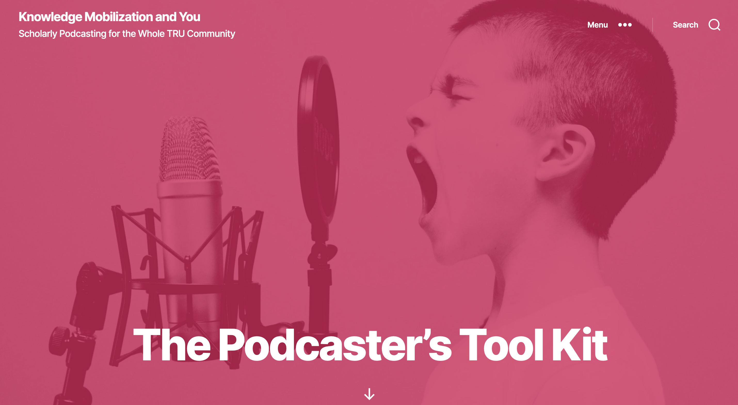 The Podcaster’s Tool Kit an image of a kid screaming into a microphone. 